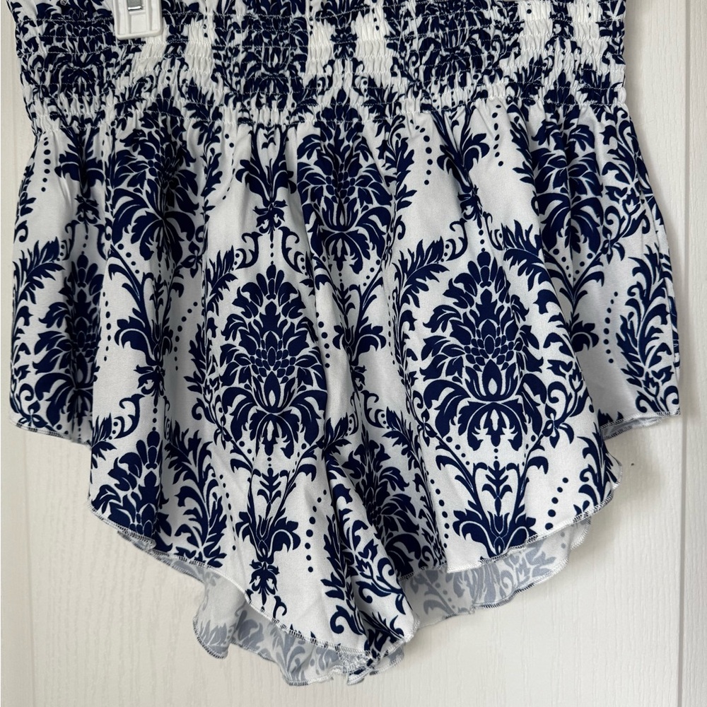 SHEIN Blue and White Floral Shorts